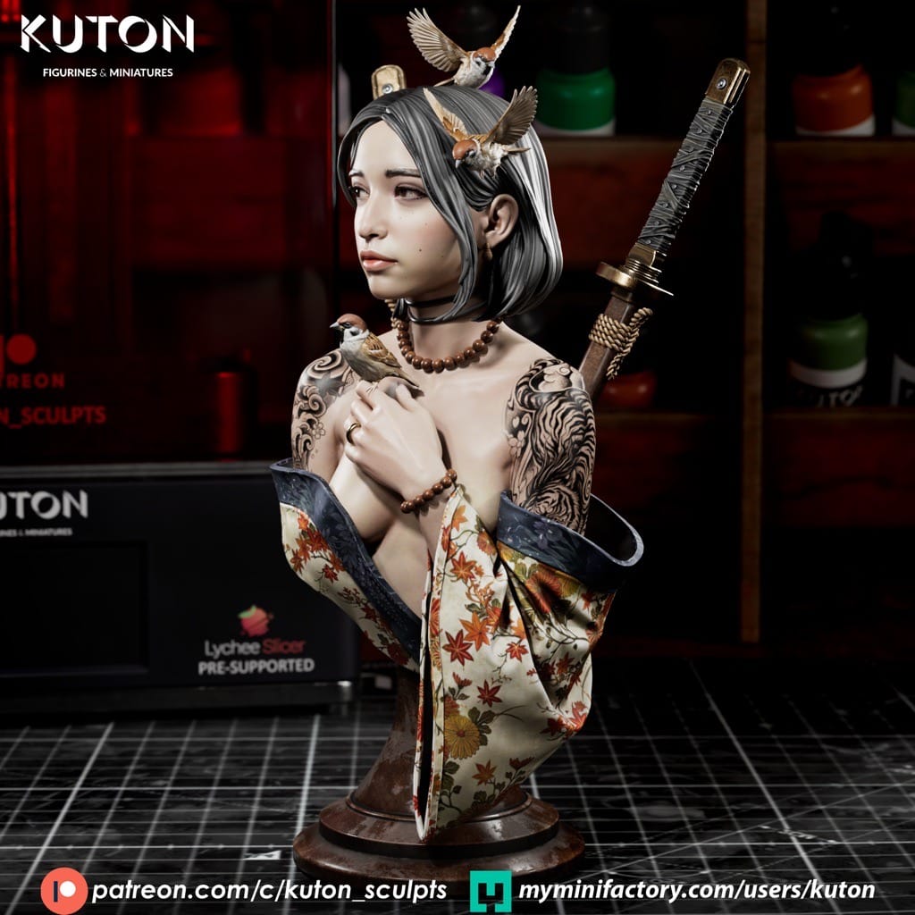 图片[2]-Kuton 日本女武士 莲花-P站图纸收藏馆